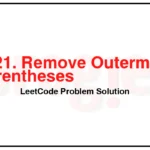 1021-Remove-Outermost-Parentheses-LeetCode-Problem-Solution