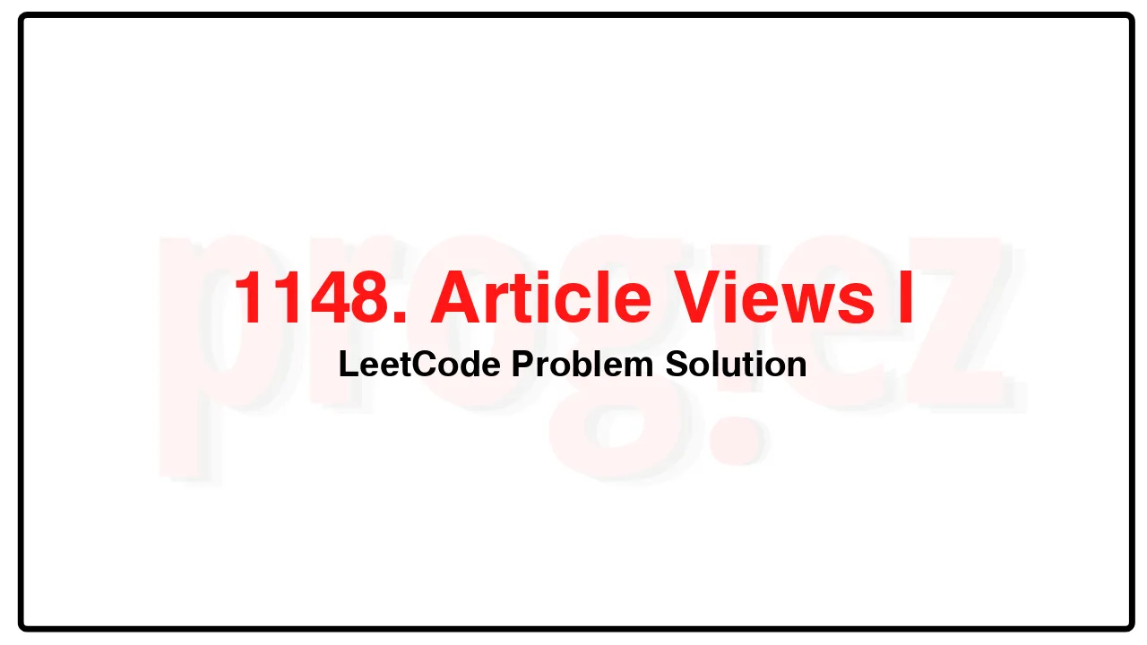 1148. Article Views I LeetCode Solution image
