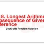 1218-Longest-Arithmetic-Subsequence-of-Given-Difference-LeetCode-Problem-Solution