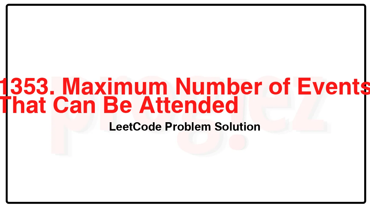 1353. Maximum Number of Events That Can Be Attended LeetCode Solution image
