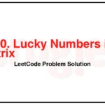 1380-Lucky-Numbers-in-a-Matrix-LeetCode-Problem-Solution