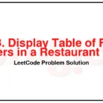 1418-Display-Table-of-Food-Orders-in-a-Restaurant-LeetCode-Problem-Solution