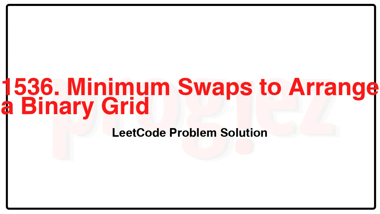 1536. Minimum Swaps to Arrange a Binary Grid LeetCode Solution image