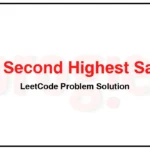 176-Second-Highest-Salary-LeetCode-Problem-Solution