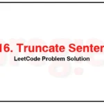 1816-Truncate-Sentence-LeetCode-Problem-Solution