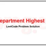 184-Department-Highest-Salary-LeetCode-Problem-Solution