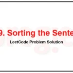 1859-Sorting-the-Sentence-LeetCode-Problem-Solution