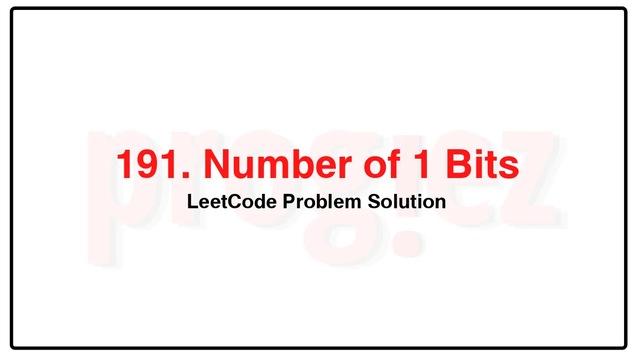 191. Number of 1 Bits LeetCode Solution image