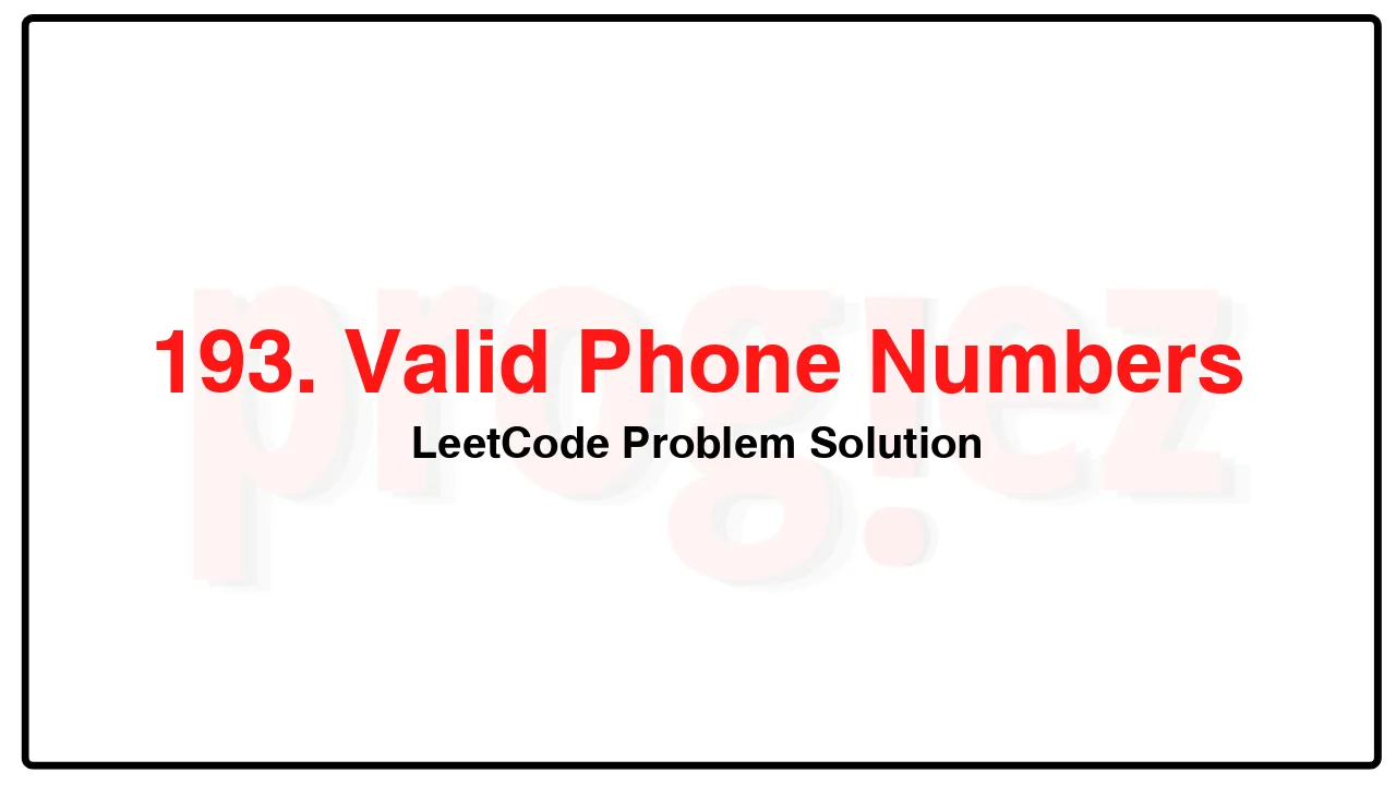 193. Valid Phone Numbers LeetCode Solution image