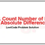 2006-Count-Number-of-Pairs-With-Absolute-Difference-K-LeetCode-Problem-Solution