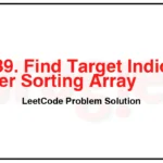 2089-Find-Target-Indices-After-Sorting-Array-LeetCode-Problem-Solution