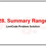 228-Summary-Ranges-LeetCode-Problem-Solution