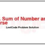 2443-Sum-of-Number-and-Its-Reverse-LeetCode-Problem-Solution