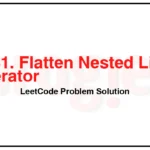 341-Flatten-Nested-List-Iterator-LeetCode-Problem-Solution