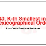 440-K-th-Smallest-in-Lexicographical-Order-LeetCode-Problem-Solution