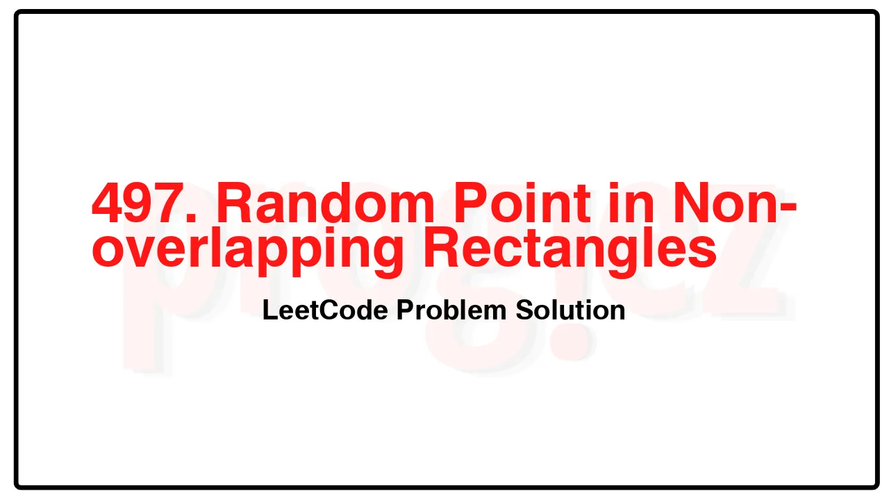 497. Random Point in Non-overlapping Rectangles LeetCode Solution image