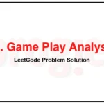 511-Game-Play-Analysis-I-LeetCode-Problem-Solution