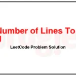 806-Number-of-Lines-To-Write-String-LeetCode-Problem-Solution