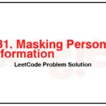 831-Masking-Personal-Information-LeetCode-Problem-Solution