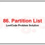 86-Partition-List-LeetCode-Problem-Solution