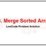 88-Merge-Sorted-Array-LeetCode-Problem-Solution