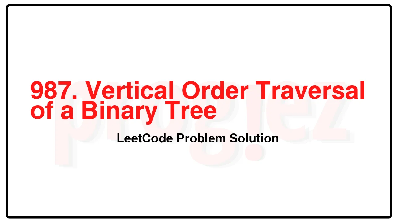 987. Vertical Order Traversal of a Binary Tree LeetCode Solution image