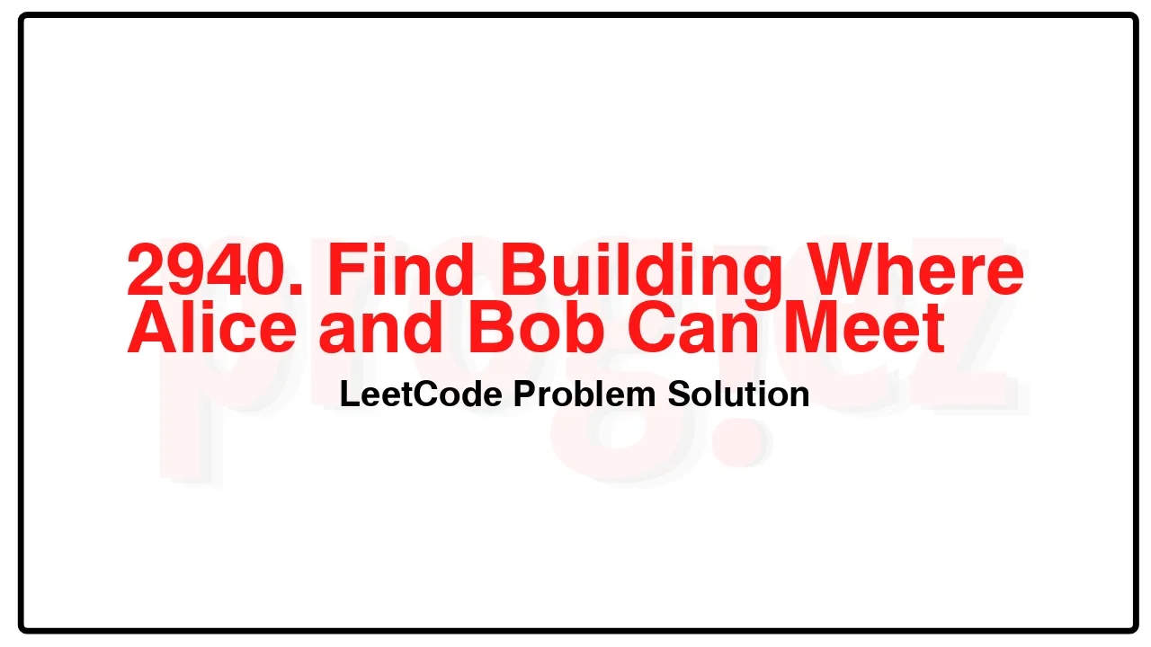 2940. Find Building Where Alice and Bob Can Meet LeetCode Solution image