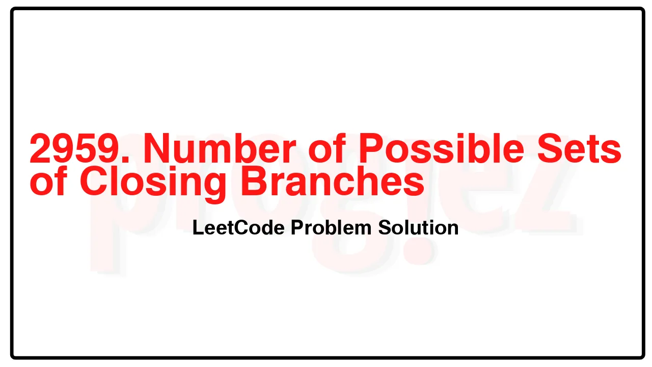 2959. Number of Possible Sets of Closing Branches LeetCode Solution image