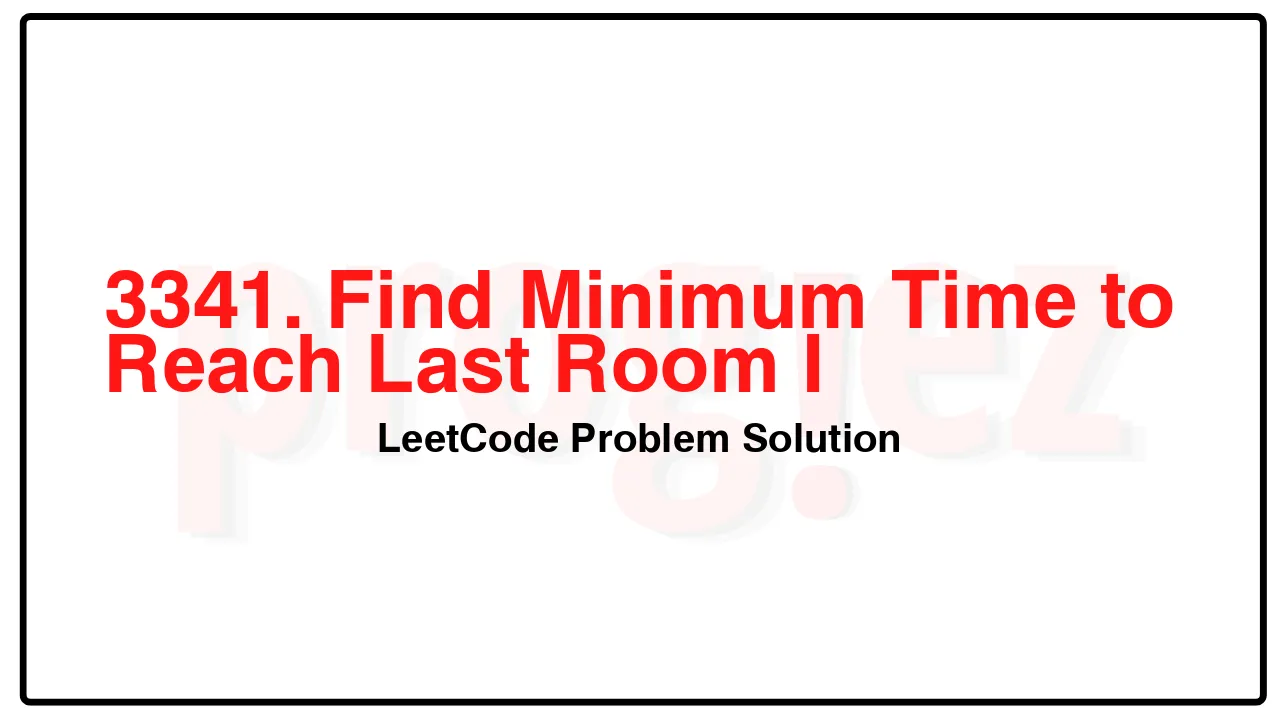 3341. Find Minimum Time to Reach Last Room I LeetCode Solution image