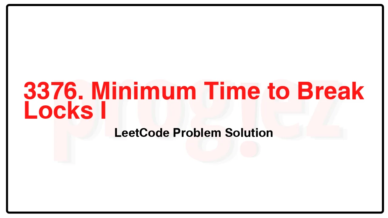 3376. Minimum Time to Break Locks I LeetCode Solution image