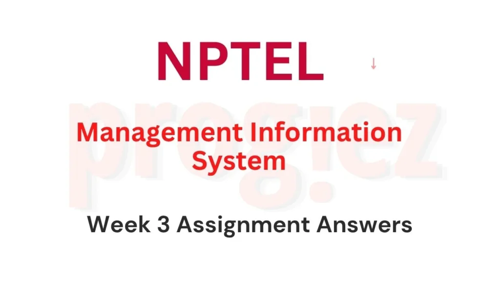 Management Information System Nptel Week 3 Answers